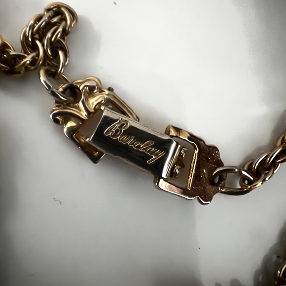 Vintage Barclay Necklace & Earrings Jewelry Set Faux Pearls Golden Tone Rare - Picture 11 of 11